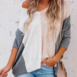 Color block dolman sweater